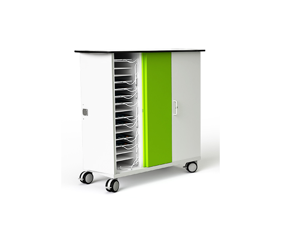 Chariot de recharge pour 32 iPads et Apple Pencil avec câbles USB-C inclus - Zioxi CHRGTUC-PT-32-K# - serrure à clé