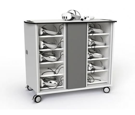 Chariot de chargement Zioxi pour 40 casques et contrôleurs VR - serrure à clé