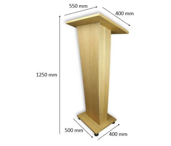 Pupitre en bois avec plastron Pollux – noyer