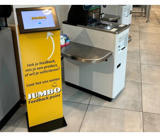 Support de tablette sur pied avec plaque d'affichage rectangulaire Securo L pour tablettes de 12-13 pouces - noir