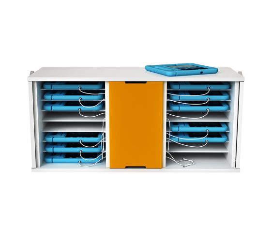 Armoire pour iPad Zioxi CHRGC-KC-8+8-K pour 16 iPads jusqu'à 11 pouces - serrure à clé