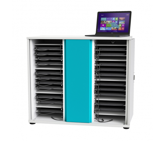 Armoire de chargement Zioxi CHRGC-LS-32-R pour 32 ordinateurs portables jusqu'à 15,6 pouces - serrure RFID