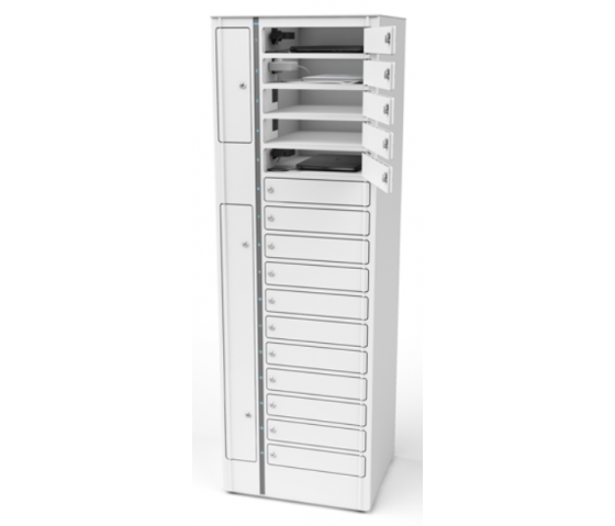 Zioxi Volt BYOD Casier de chargement VLS1-24S-M-K pour 24 appareils jusqu'à 17 pouces - serrure à clé - bloc de prise de courant