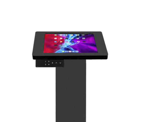 Elektronisch in hoogte verstelbaar tablet vloerstandaard Suegio Fino voor iPad Air 13 inch 2024-2025 - zwart