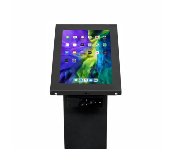 Support au sol réglable en hauteur Suegiu Securo S pour tablettes 7-8 pouces - Noir