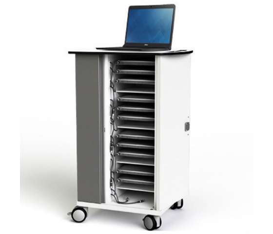 Chariot de chargement Zioxi CHRGT-CB-16-R pour 16 Chromebooks jusqu'à 14 pouces - Verrouillage RFID