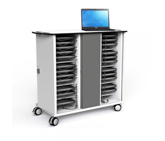 Chariot de chargement Zioxi CHRGT-CB-32-R pour 32 Chromebooks jusqu'à 14 pouces - Verrouillage RFID