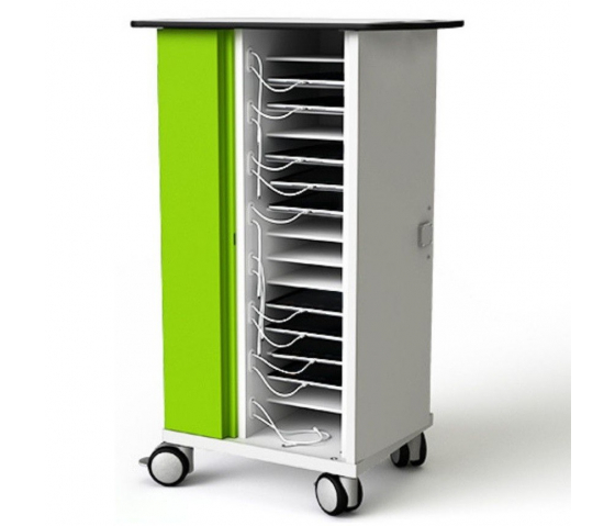 Classe mobile / Chariot de chargement Zioxi CHRGT-TB-16-K pour 16 tablettes jusqu'à 11 pouces - serrure à clé