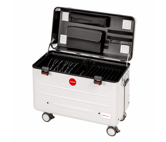 Valise de chargement Parat TC20 TwinCharge avec câbles de chargement USB-C chariot de chargement pour 20 tablettes jusqu'à 12,9 pouces – blanc