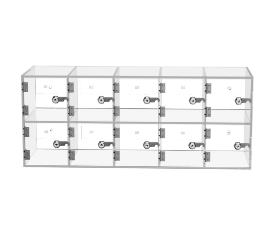 Armoire à téléphone compacte avec 10 compartiments et serrures uniques
