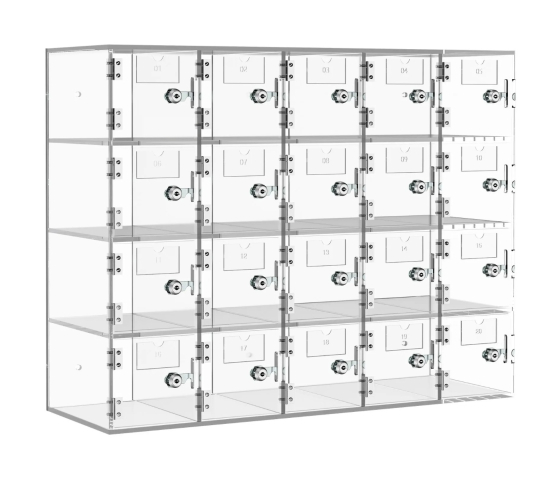 Armoire à téléphone compacte avec 20 compartiments et serrures uniques