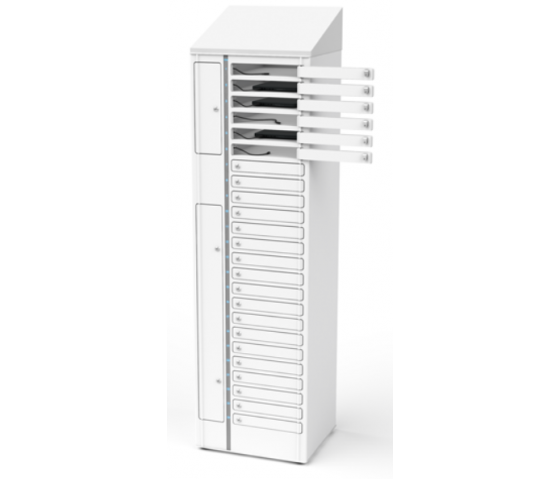 Zioxi Volt bay Casier de chargement VCB1-24S-M-K pour 24 Chromebooks jusqu'à 14 pouces - serrure à clé - multiprise