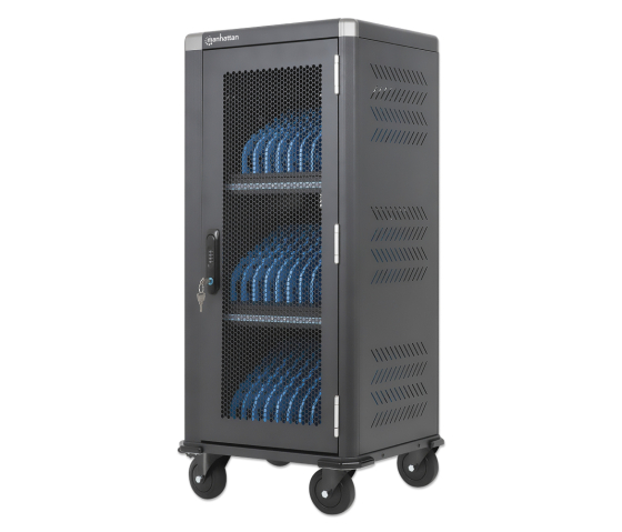 Oplaadkar voor 30 tablets & laptops tot 14 inch - inclusief USB-C kabels - pincode & sleutelslot