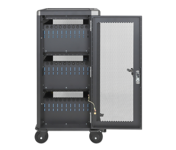 Oplaadkar voor 30 tablets & laptops tot 14 inch - inclusief USB-C kabels - pincode & sleutelslot
