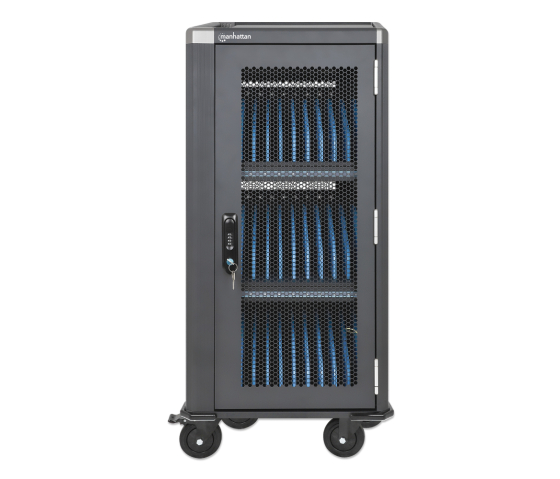 Oplaadkar voor 30 tablets & laptops tot 14 inch - inclusief USB-C kabels - pincode & sleutelslot