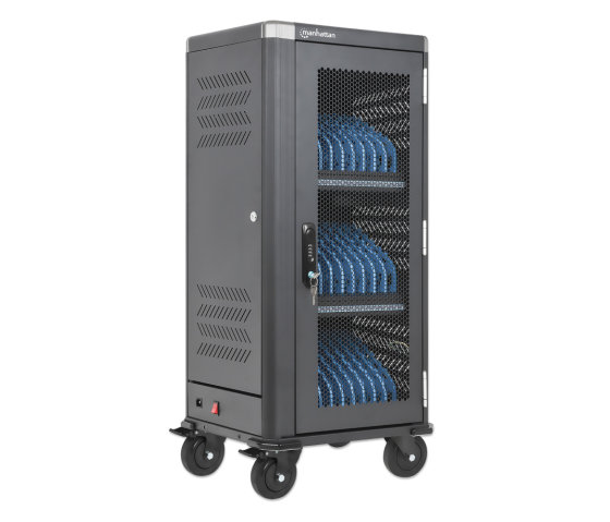 Oplaadkar voor 30 tablets & laptops tot 14 inch - inclusief USB-C kabels - pincode & sleutelslot