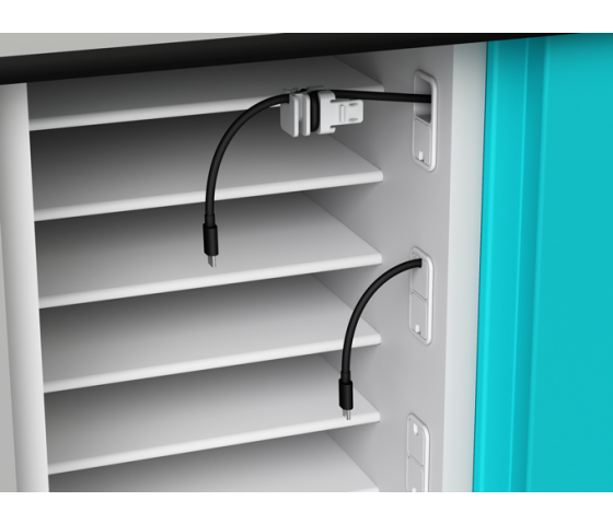 Chariot de recharge pour 16 ordinateurs portables - gestion réseau & portail web Zioxi onView - serrure RFID