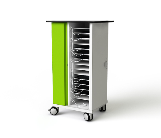 Chariot de recharge pour 20 tablettes avec gestion à distance - câbles USB-C inclus - serrure à code numérique