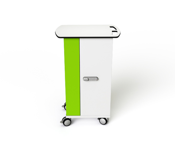 Chariot de rechargement pour 16 tablettes - gestion à distance - câbles USB-C inclus - serrure à code numérique.