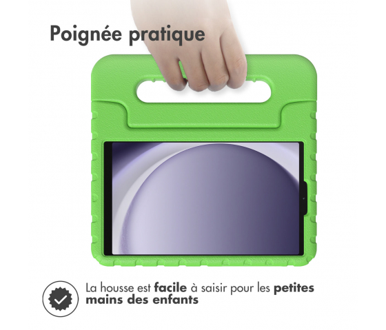 Etui de protection avec poignée KidsCase pour tablette Samsung Galaxy Tab A9 8.7 pouces - Vert