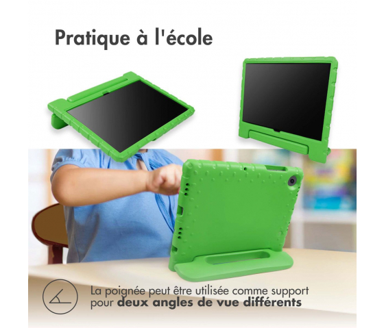 Etui de protection avec poignée KidsCase pour tablette Samsung Galaxy Tab A9 8.7 pouces - Vert