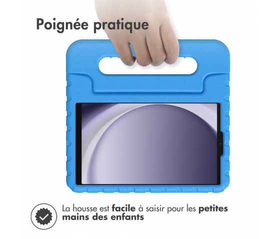 Coque de protection KidsCase avec poignée pour tablette Samsung Galaxy Tab A9 8.7 pouces - Bleu
