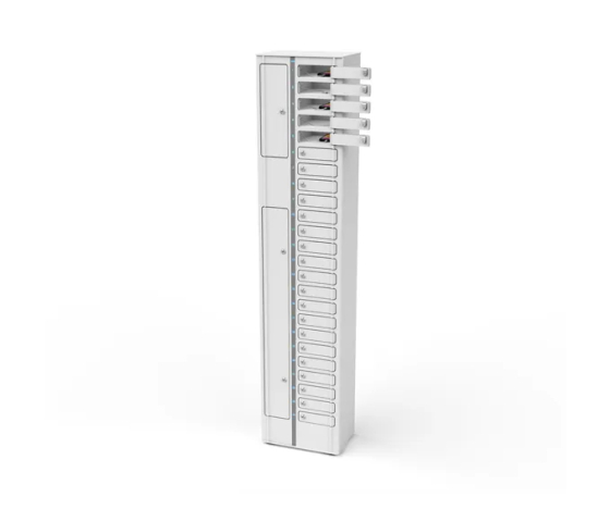 Armoire de recharge Zioxi Volt VSP1-24S-M-K-G pour 24 smartphones – prises électriques – serrure à clé