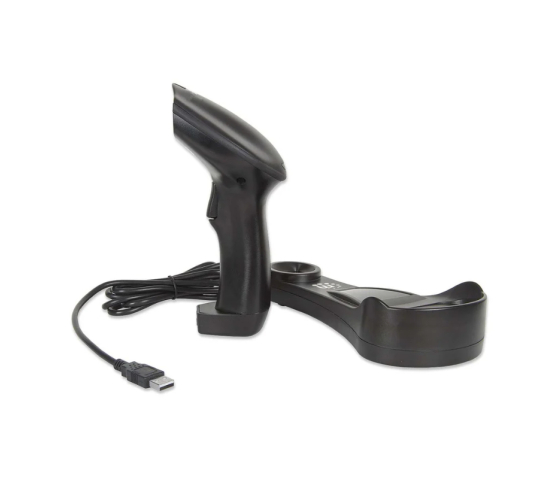 Lecteur de codes-barres CCD linéaire sans fil avec base de chargement - portée de 80 m - 500 balayages/seconde - profondeur de balayage de 500 mm