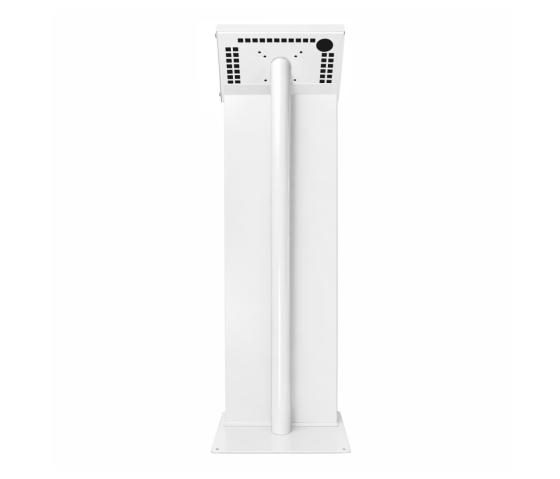 Support de tablette au sol Securo L avec plaque d'affichage pour tablettes de 12-13 pouces - blanc