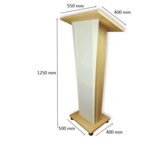 Pupitre en bois avec panneau frontal satiné Pollux - chêne 