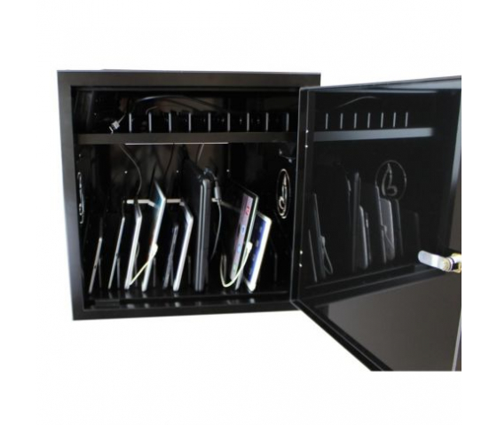 Armoire de chargement USB-C BRVDC16 pour 16 appareils mobiles jusqu'à 17 pouces - noir