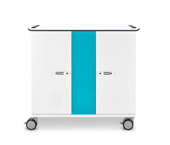 Chariot de recharge pour 16 ordinateurs - gestion réseau & portail web Zioxi onView - serrure à clé