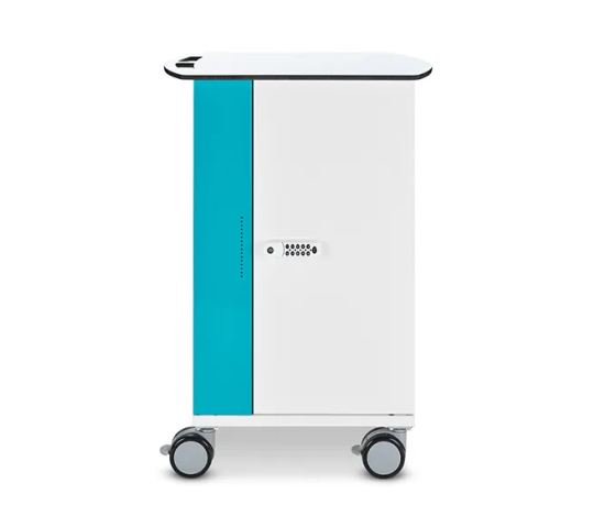 Chariot de recharge pour 16 ordinateurs - gestion réseau & portail web Zioxi onView - serrure à clé