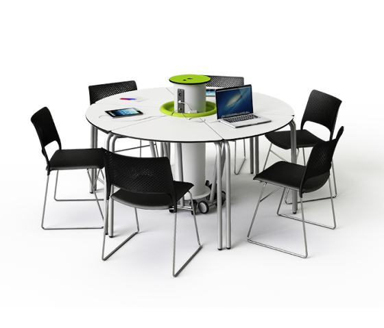Tour d'alimentation câblée Zioxi powerHub Tower - 4 prises / 2 connexions USB-A / 2 connexions USB-C