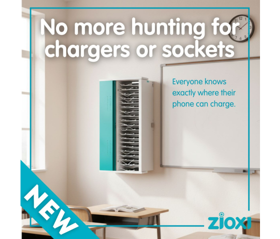Armoire de recharge murale Zioxi pour 80 téléphones portables - câbles USB-C inclus - serrure à clé