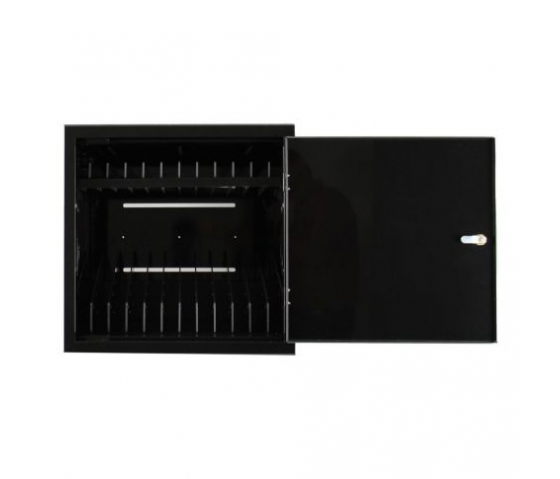 Armoire de chargement USB-C BRVDC16 pour 16 appareils mobiles jusqu'à 17 pouces - noir