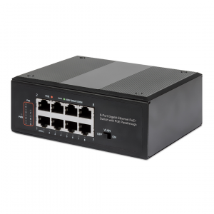 Switch Industriel PoE+ 8 ports Gigabit Ethernet - 120W PoE, montage sur rail DIN