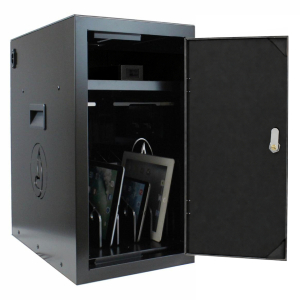 Armoire de recharge BRVD6 pour 6 appareils mobiles jusqu'à 17 pouces - noir - multiprise
