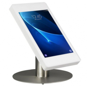 Support de bureau Fino pour Samsung Galaxy Tab A9 8,7 pouces 2023 - acier inoxydable/blanc