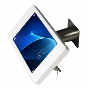 Support de tablette mural Fino pour Samsung Galaxy Tab A9+ 11 pouces 2023 - acier inoxydable/blanc