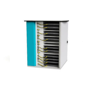 Armoire de chargement Ethernet pour ordinateurs portables NETC-LS-16 avec gestion de l'alimentation par démarrage progressif pour 16 ordinateurs portables - verrouillage par clé