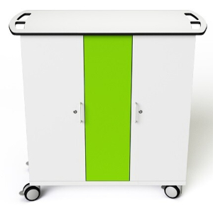 Chariot de recharge pour 32 iPads et Apple Pencil avec câbles USB-C inclus - Zioxi CHRGTUC-PT-32-K# - serrure à clé