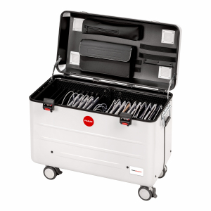 Valise de chargement Parat TC20 TwinCharge pour 20 iPad jusqu'à 12,9 pouces - Câbles USB-C inclus - blanc