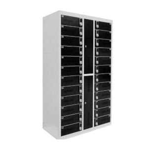 Laadlocker BR24DCS Zwart - 24 genummerde vakken - 1 x stopcontact & 2 USB-poorten - digitale codesloten