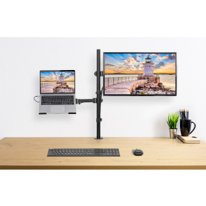 Support ordinateur portable avec bras pour moniteur - 1 écran - 13 à 32 pouces