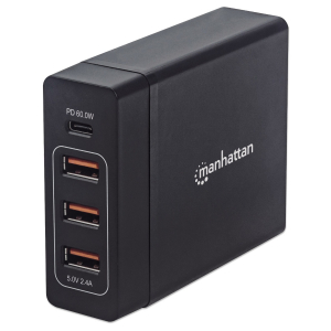 Station de charge Power Delivery avec 3 ports USB-A et 1 port USB-C