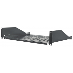 Étagère cantilever ventilée 2U 19 pouces - 350 mm de profondeur - capacité de charge jusqu'à 15 kg - noir