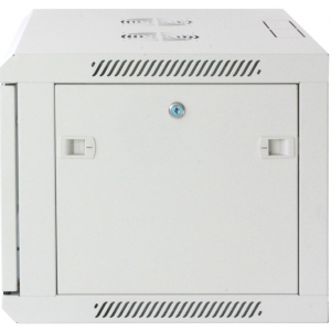 19 inch wandkast MHT133 met glazen deur - 6U hoogte - 450 mm diep - grijs