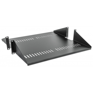 Etagère cantilever ventilée 2U double face 19 pouces - 450 mm de profondeur - capacité de charge jusqu'à 25 kg - noir