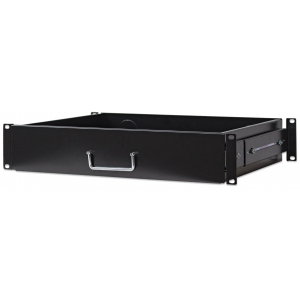 2U 350mm diepe opberglade voor 19" rack - zwart